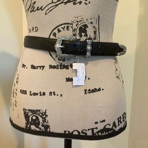 Brighton black leather belt